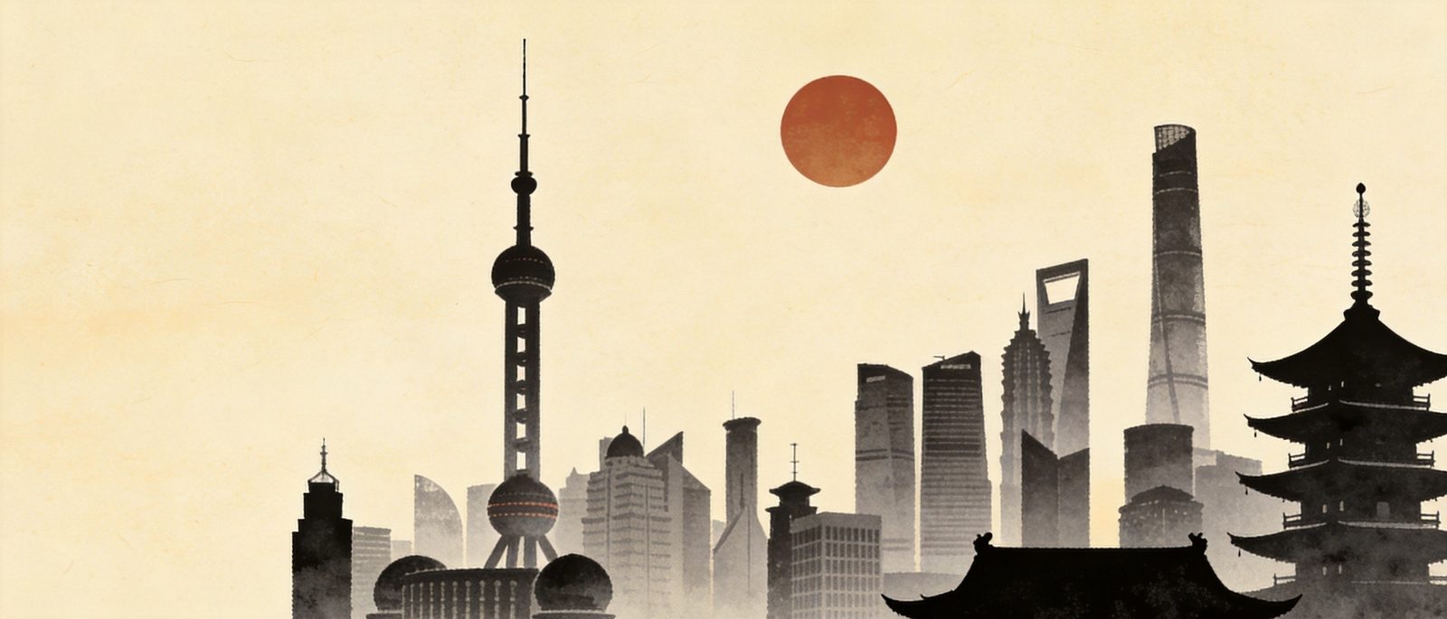 Skylines of Tokyo, Shanghai and Hanoi — the three labor markets I write about
